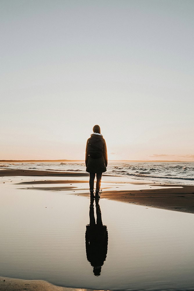 Woman reflecting on her thoughts
